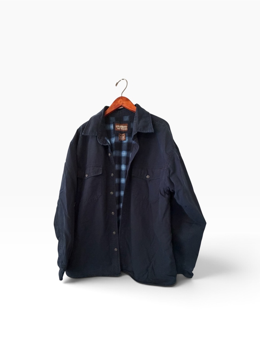 Levi Strauss Men's XL Navy 100% Cotton Outer Shell Fleece Lined Shirt Jacket XL